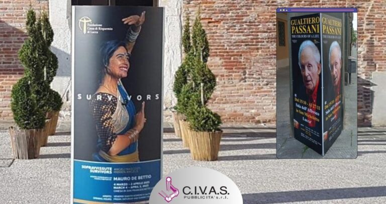 Totem pubblicitari personalizzabili con la tua grafica a Lucca da CIVAS Pubblicità